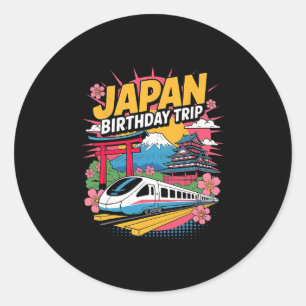 Adesivo Redondo Viagem de Aniversário Japão Tóquio Osaka Nagoya Fl