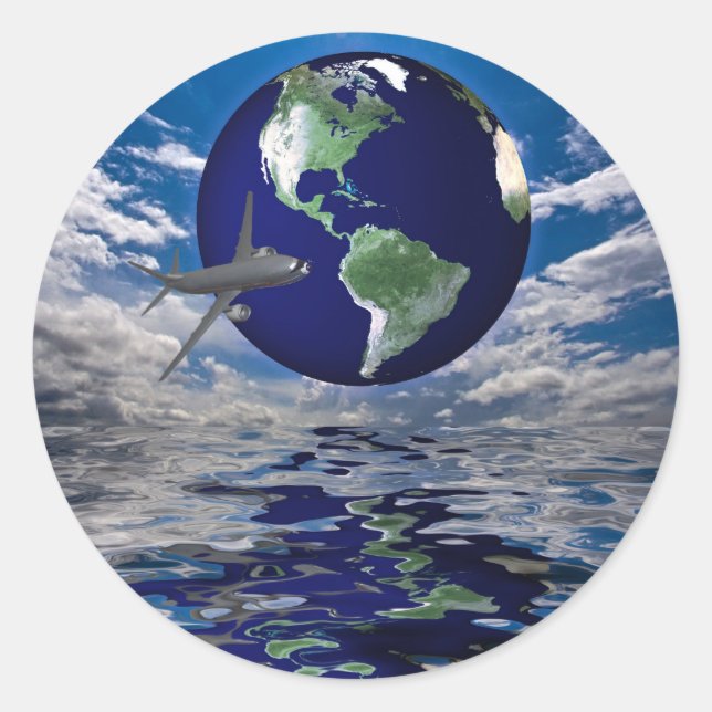 Adesivo Redondo Viagem de ar (Frente)