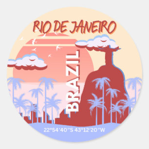 Adesivo Redondo Viagem de Arte do Brasil do Rio de Janeiro - Poste
