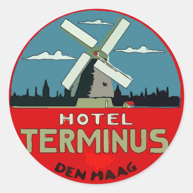 Adesivo Redondo Viagem de bagagens (Frente)