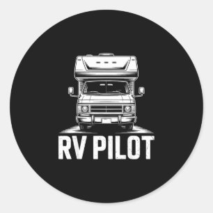 Adesivo Redondo Viagem de camping RV piloto RV aventura de viagem