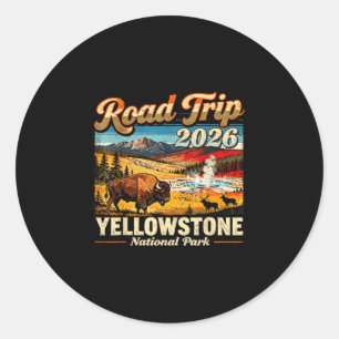 Adesivo Redondo Viagem de carro 2026 parque nacional yellowstone b