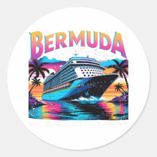 Adesivo Redondo Viagem de Cruzeiro pelas Bermudas 2025 Presente de