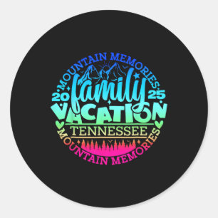 Adesivo Redondo Viagem de férias da família Tennessee 2025 Mountai