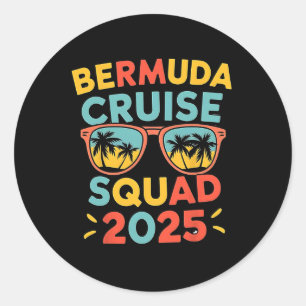 Adesivo Redondo Viagem de Férias de Cruzeiro das Bermudas 2025 Fam