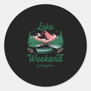 Adesivo Redondo Viagem de Férias de Fim de Semana no Lago Birmingh