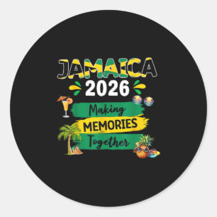 Adesivo Redondo Viagem de Férias Jamaica 2026 Esquadrão Familiar C