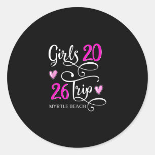 Adesivo Redondo Viagem de Meninas 2026 Grupo de Cruzeiro de Férias