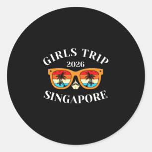 Adesivo Redondo Viagem de Meninas 2026 Singapura Férias de Primave