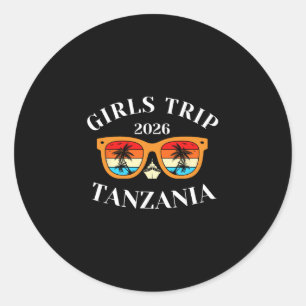 Adesivo Redondo Viagem de Meninas 2026 Tanzânia Férias de Primaver