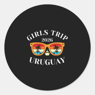 Adesivo Redondo Viagem de Meninas 2026 Uruguai Férias de Primavera