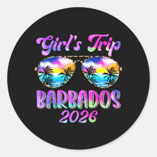 Adesivo Redondo Viagem de Meninas Barbados 2026 Viagem de Fim de S