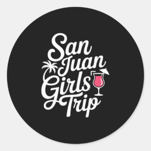 Adesivo Redondo Viagem de Meninas de San Juan Correspondência Féri