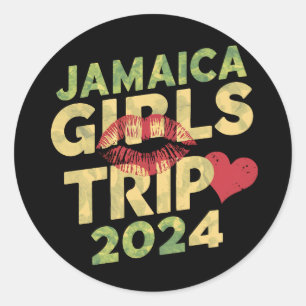 Adesivo Redondo Viagem de Meninas Jamaica 2024 Fim de Semana Féria