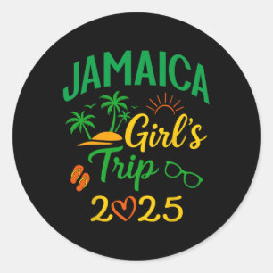 Adesivo Redondo Viagem de Meninas Jamaica 2025-Férias Legais no Ca