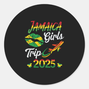Adesivo Redondo Viagem de Meninas Jamaicana das Mulheres 2025 Féri