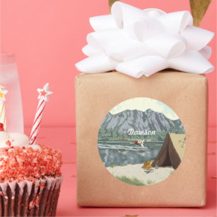 Adesivo Redondo Viagem de pesca do Alasca