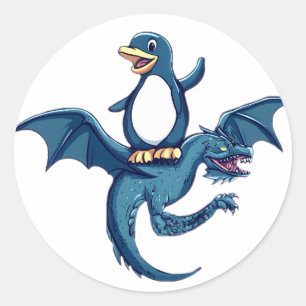 Adesivo Redondo Viagem do Linux