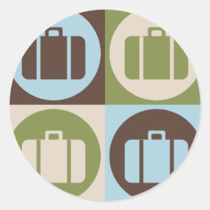 Adesivo Redondo Viagem do pop art