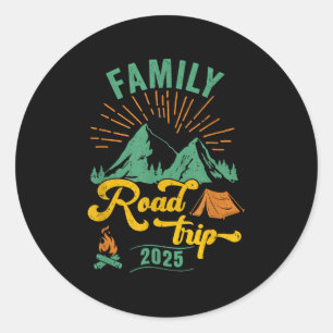 Adesivo Redondo Viagem em estrada para a família 2025 Férias para 