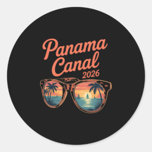 Adesivo Redondo Viagem em família ao cruzeiro do Canal do Panamá c