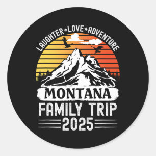 Adesivo Redondo Viagem em Família em Montana 2025 Aventura de Acam