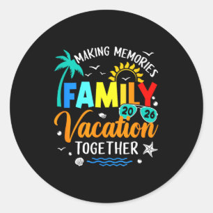 Adesivo Redondo Viagem em família férias de verão de 2026 combinan