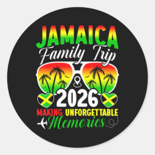 Adesivo Redondo Viagem em Família para Jamaica 2026 Criando Memóri