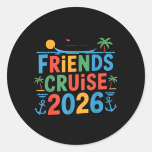 Adesivo Redondo Viagem em Grupo Cruzeiro de Amigos 2026 Correspond