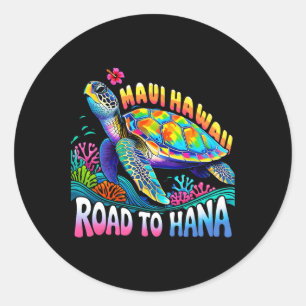 Adesivo Redondo Viagem em grupo de férias Havaiano Maui Havaí Tart