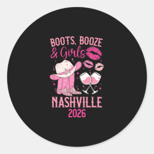 Adesivo Redondo Viagem engraçada de meninas para Nashville 2026 Fé