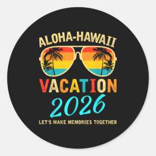 Adesivo Redondo Viagem Familiar Aloha no Havaí