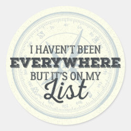 Adesivo Redondo Viagem mais citação motivacional do carimbo