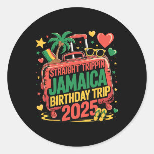 Adesivo Redondo Viagem Reto Jamaica Viagem de Aniversário 2025 Fam