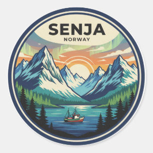 Adesivo Redondo Viagem Senja Noruega
