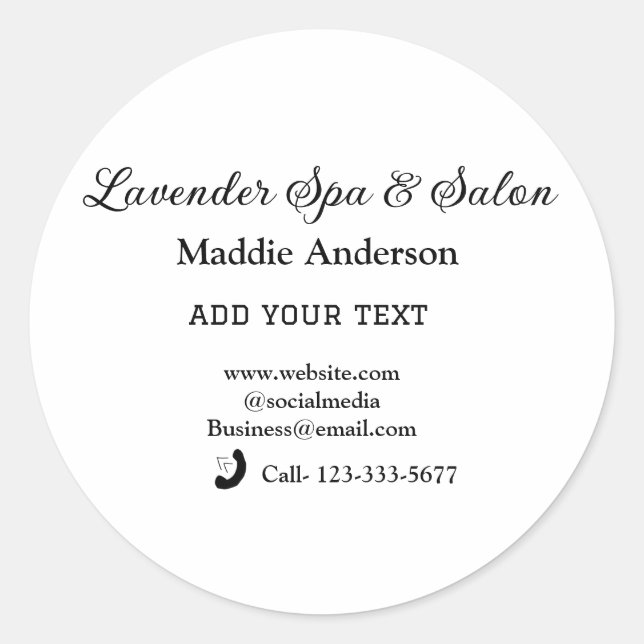 Adesivo Redondo viagem spa salon hóspede informação férias praia (Frente)