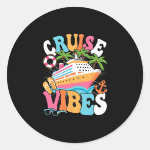 Adesivo Redondo Viagens Marítimas Groovy Vibrações Mulheres Menina