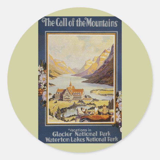 Adesivo Redondo Viagens vintage (Frente)