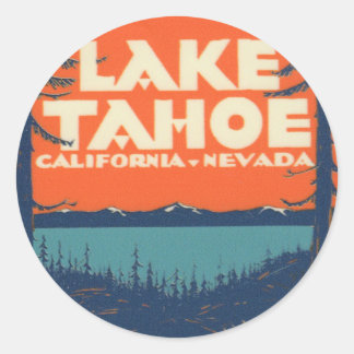 Adesivo Redondo Viagens vintage Decal do Lago Tahoe