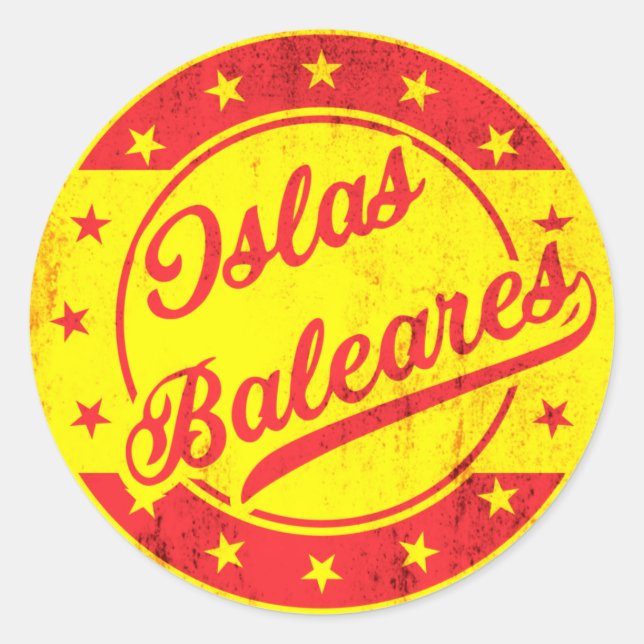 Adesivo Redondo Viajante global - Espanha - Islas Baleares (Frente)