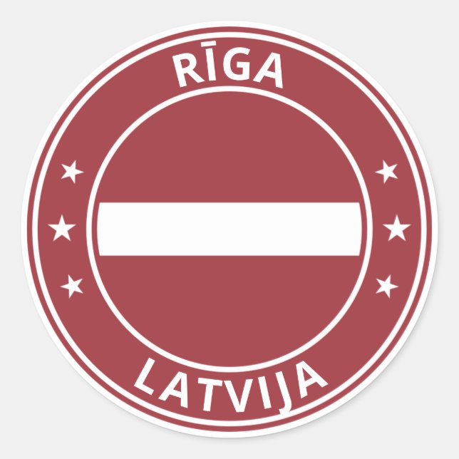 Adesivo Redondo Viajante Global - Rīga | Riga, Letónia | Letónia (Frente)