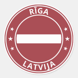 Adesivo Redondo Viajante Global - Rīga | Riga, Letónia | Letónia