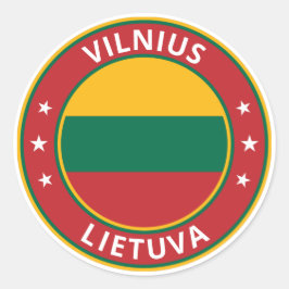 Adesivo Redondo Viajante Global - Vilnius, Lietuva | Lituânia