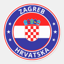 Adesivo Redondo Viajante Global - Zagreb, Hrvatska | Croácia