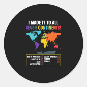 Adesivo Redondo Viajante Mundial Clube dos Sete Continentes Mapa G