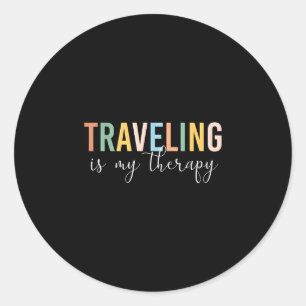 Adesivo Redondo Viajar é minha terapia