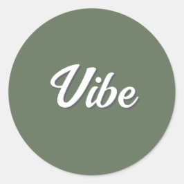 Adesivo Redondo Vibe Retro de Azeitona Verde Simples e Legal