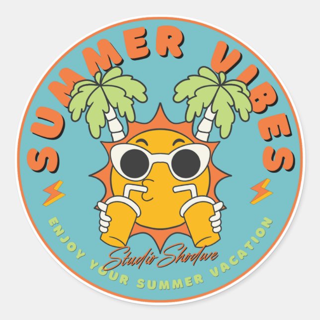 Adesivo Redondo Vibes de Diversão (Frente)