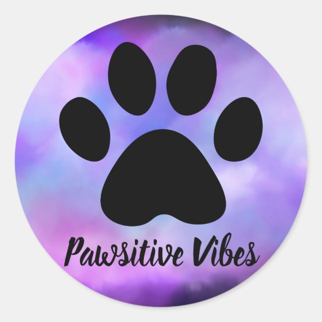 Adesivo Redondo Vibes Pawsitivos Vírgulas Vírgulas (Frente)