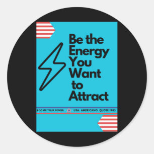 Adesivo Redondo Vibes Positivas São A Energia Que Você Quer Atrair